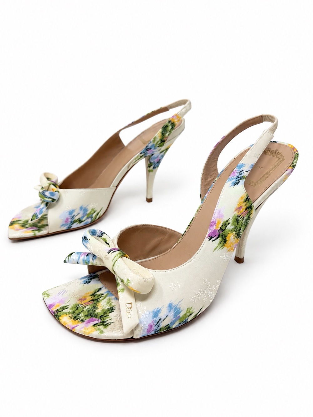 Dior Bow Heeled Slingback Sandal Heels EU 39